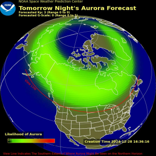 Auroral Viewline Forecast - Tomorrow